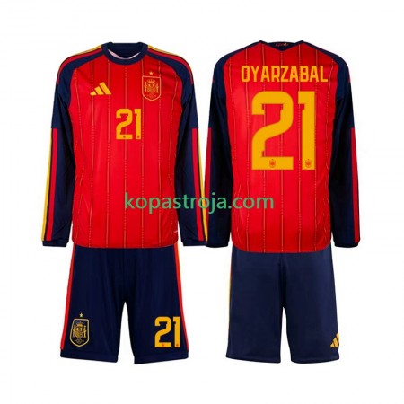 Billiga Fotbollströjor Spanien Mikel Oyarzabal 21 Barn Hemma tröja WM 2026 Långärmad